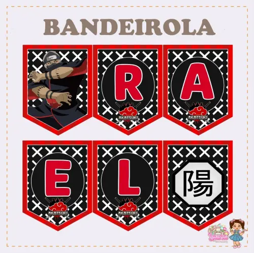 Kit Festa só um Bolinho Akatsuki - Decoração de aniversário -