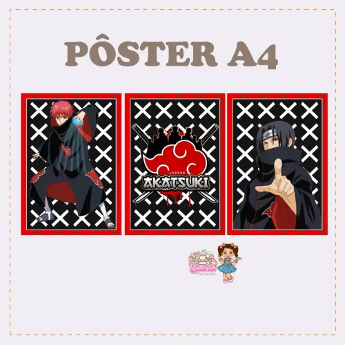 Kit Festa só um Bolinho Akatsuki - Decoração de aniversário -