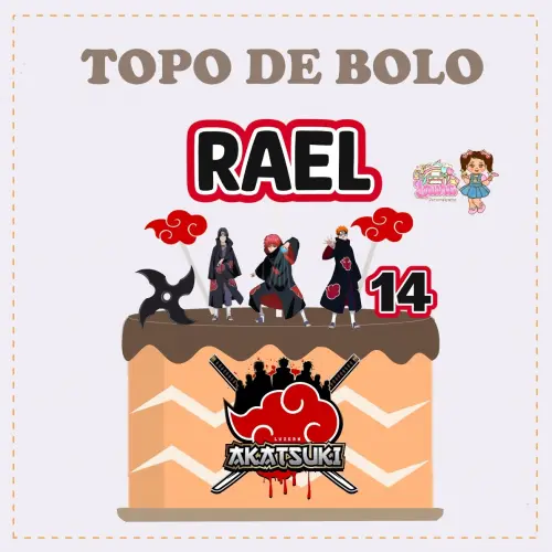 Kit Festa só um Bolinho Akatsuki - Decoração de aniversário -