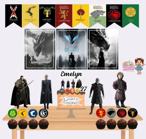 Kit Festa só um Bolinho Game Of Thrones - Decoração de aniversário - Festa infantil - Lembrancinha - Mesversário - Aniversário