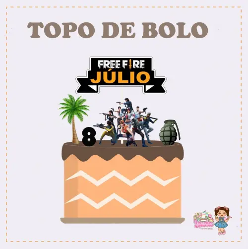 Kit Festa só um Bolinho Free Fire - Decoração de aniversário 