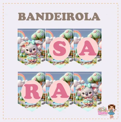 Kit Festa só um Bolinho Jardim das Coalas - Decoração de anive