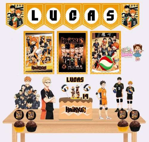 Kit Festa só um Bolinho Haikyuu - Decoração de aniversário - Festa infantil - Lembrancinha - Mesversário - Aniversário