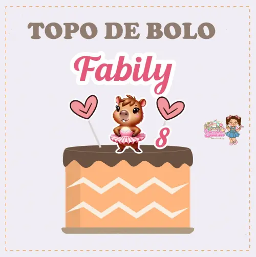 Kit Festa só um Bolinho Capivara Bailarina - Decoração de aniv