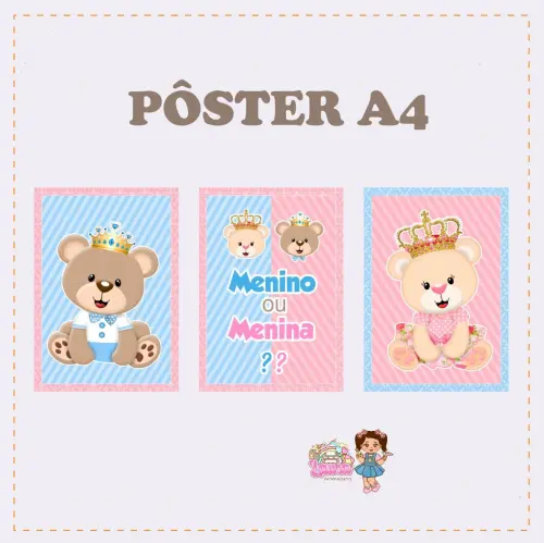 Kit Festa só um Bolinho Chá Revelação  - Decoração de anive