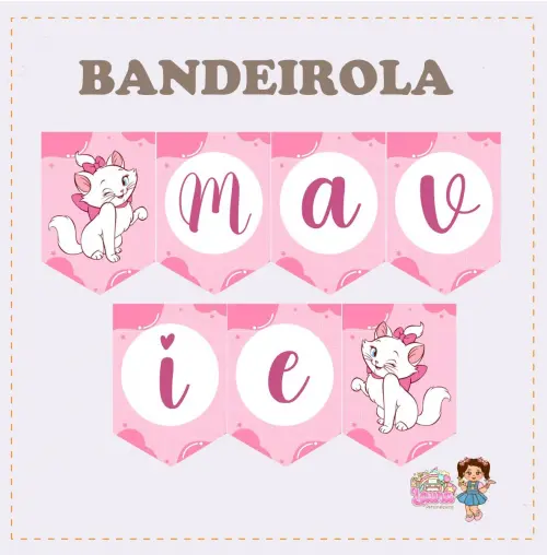 Kit Festa só um Bolinho Gatinha Marie - Decoração de aniversá