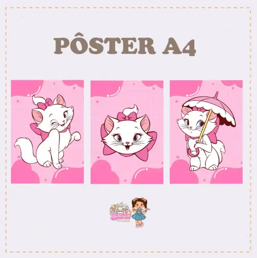 Kit Festa só um Bolinho Gatinha Marie - Decoração de aniversá