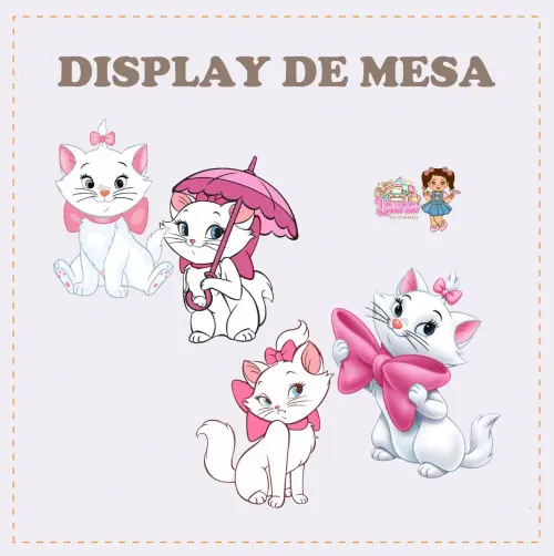 Kit Festa só um Bolinho Gatinha Marie - Decoração de aniversá