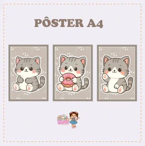 Kit Festa só um Bolinho Gatinhos - Decoração de aniversário -