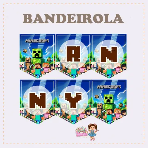 Kit Festa só um Bolinho Minecraft Menino - Decoração de aniver
