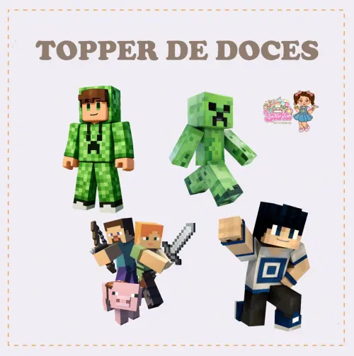 Kit Festa só um Bolinho Minecraft Menino - Decoração de aniver