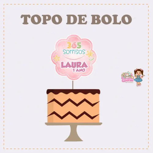 Kit Festa só um Bolinho 365 Sorrisos Rosa - Decoração de anive