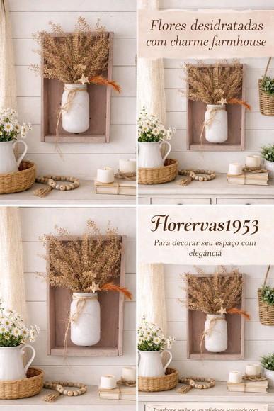 Flores Secas Quadro Estilo Boho