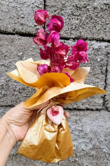 Flores secas naturais pequeno buquet para mães
