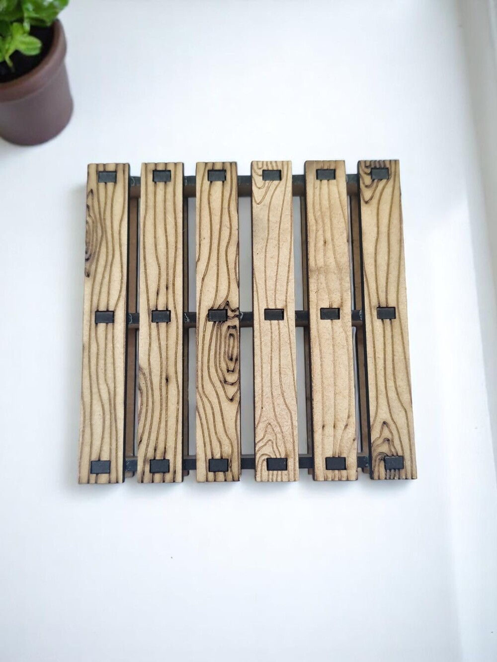 Porta Copo Em MDF Kit C/6 Modelo Pallet + Caixa