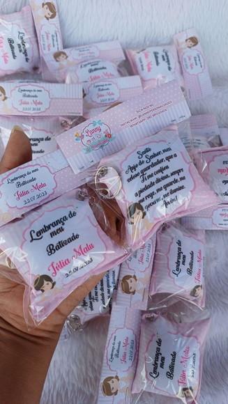 Almochaveiro Personalizado Batizado Rosa Menina