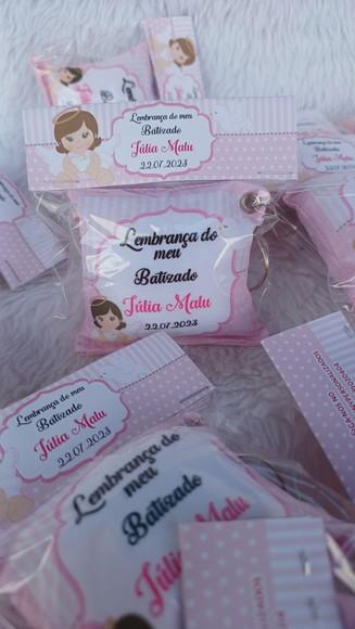 Almochaveiro Personalizado Batizado Rosa Menina