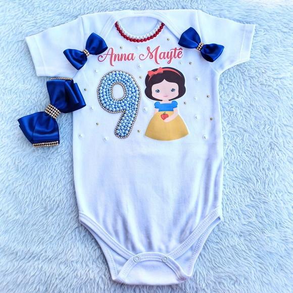Body Mesversario Branca de Neve