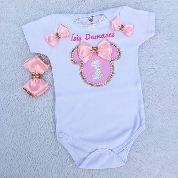 Body Minnie Rosa 1 Ano