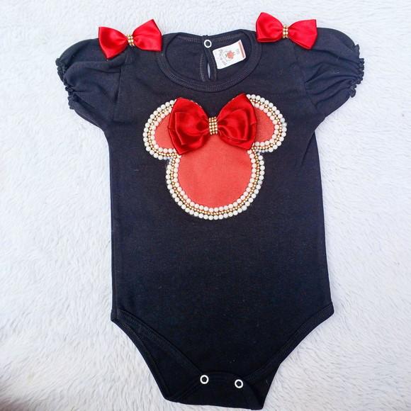 Body Minnie Vermelha 1/2 Anos Pronta Entrega