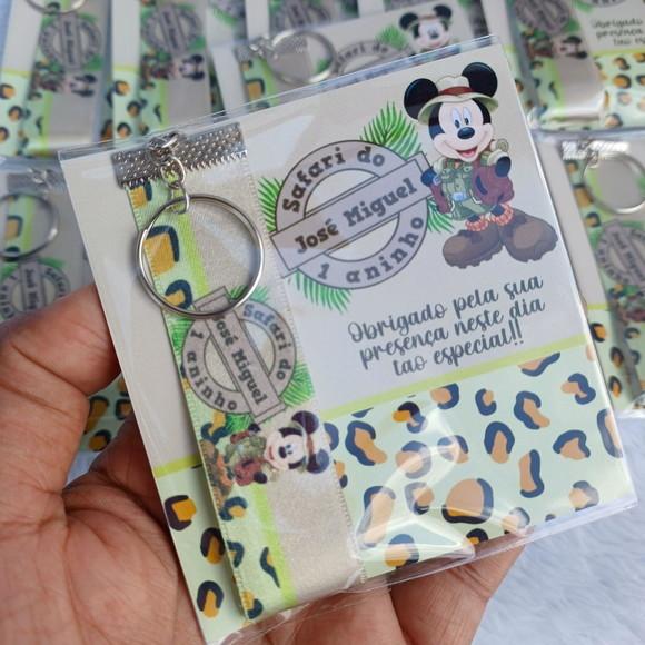 Chaveiro Personalizado Aniversário Safari do Mickey