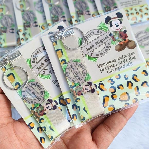 Chaveiro Personalizado Aniversário Safari do Mickey