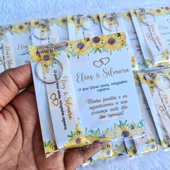 Chaveiro Personalizado Girassol Casamento