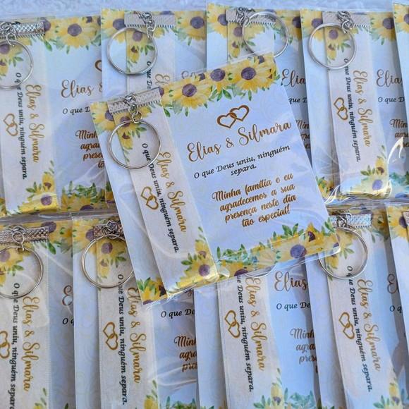 Chaveiro Personalizado Girassol Casamento