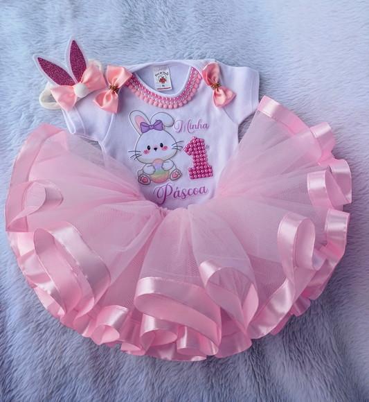 Conjunto Tutu Minha Primeira Páscoa