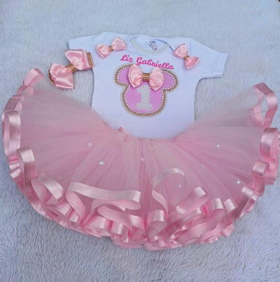 Conjunto Tutu Minnie Rosa Realeza