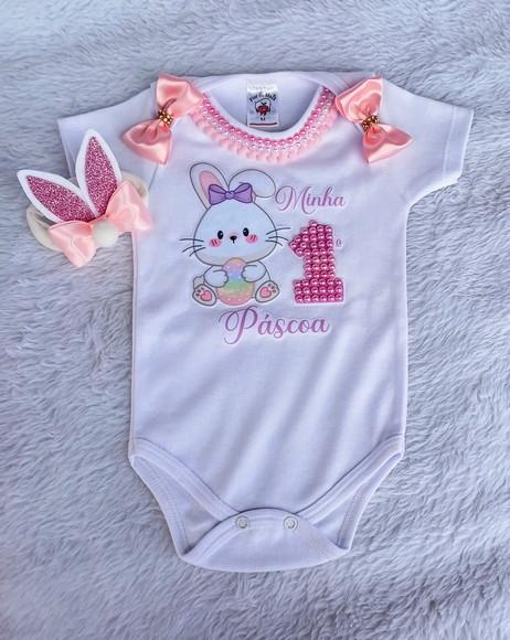 Conjunto Tutu Minha Primeira Páscoa