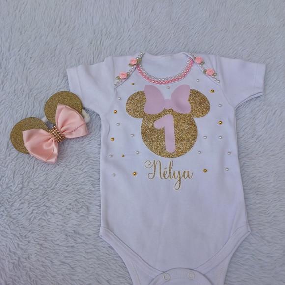Conjunto Tutu Minnie Rosa Realeza