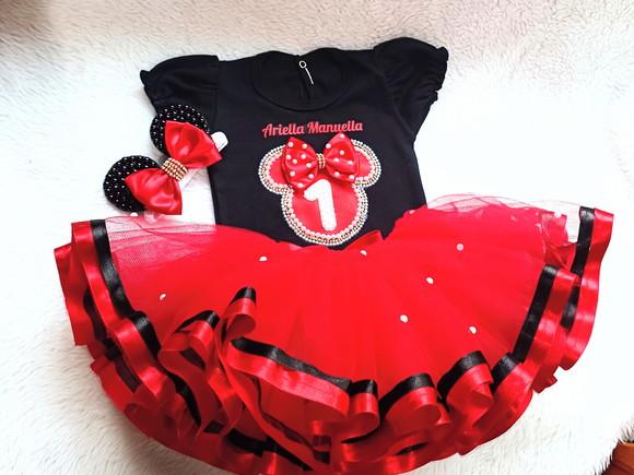 Conjunto Tutu Minnie Vermelha