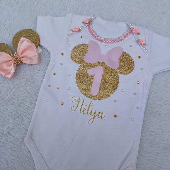 Conjunto Tutu Minnie Rosa Realeza