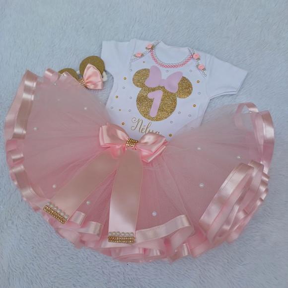 Conjunto Tutu Minnie Rosa Realeza
