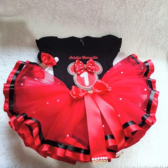 Conjunto Tutu Minnie Vermelha