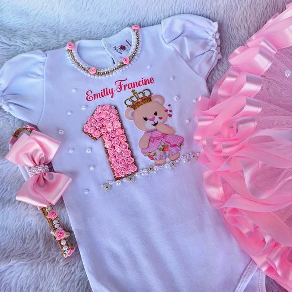 Conjunto Tutu Ursinha Princesa