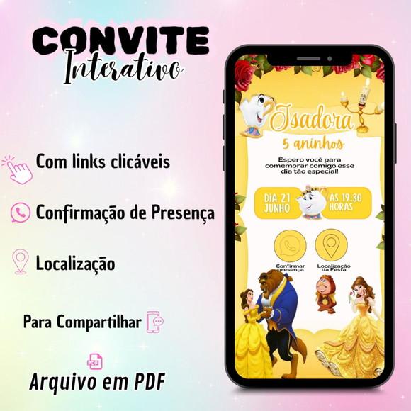 Convite Interativo Bela e a Fera