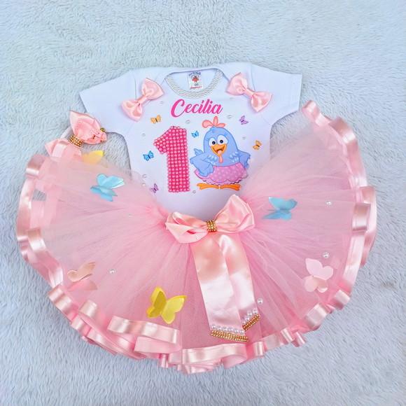 Fantasia Infantil Galinha Pintadinha Rosa