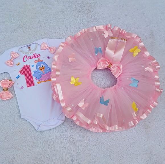 Fantasia Infantil Galinha Pintadinha Rosa