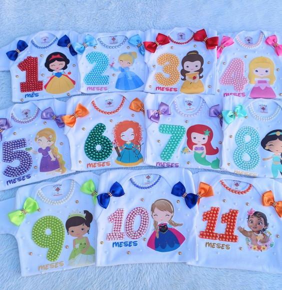 Kit 12 Bodys Mesvesario Princesas