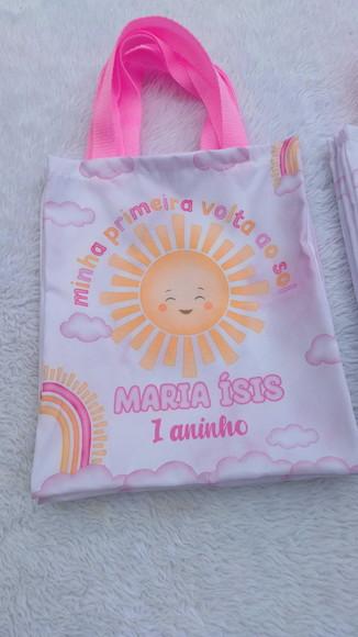 Lembrancinha Ecobag Minha Primeira Volta ao Sol