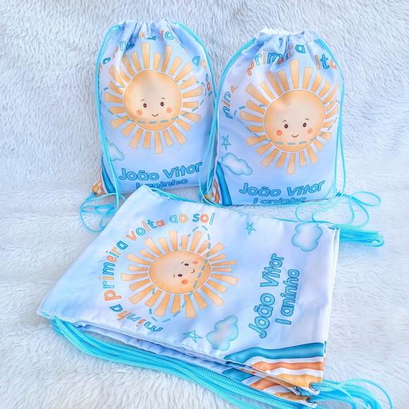 Mochila Saco 1° Volta ao Sol Personalizada