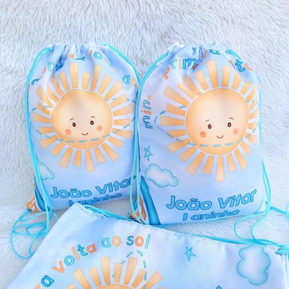 Mochila Saco 1° Volta ao Sol Personalizada