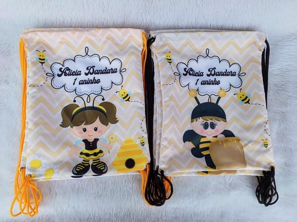 Mochila Saco Personalizada Abelhinha