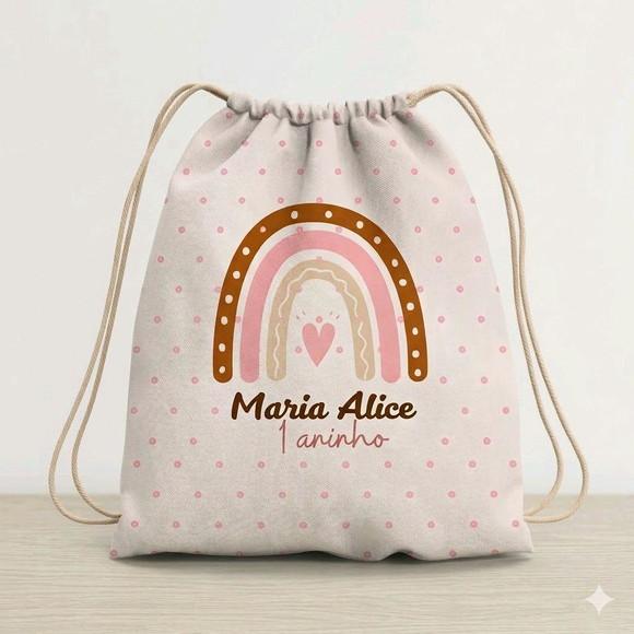 Mochila Saco Personalizada Arco-íris Boho