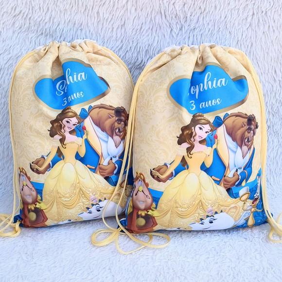 Mochila Saco Personalizada Bela e a Fera