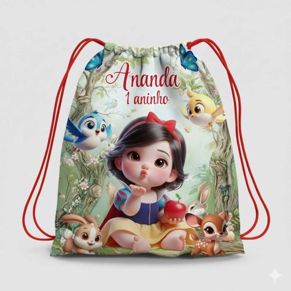 Mochila Saco Personalizada Branca de Neve