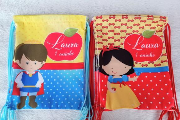 Mochila Saco Personalizada Branca de Neve