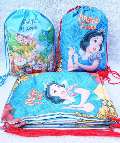 Mochila Saco Personalizada Branca de Neve